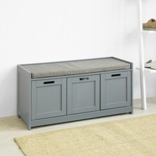 SoBuy Sitzkommode Sitzbank mit Stauraum Schuhbank mit Sitzkissen FSR80-SG