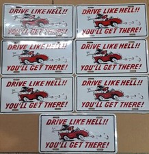 7x Metallschild Drive like