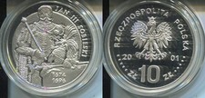 POLEN 2001 - 10 Zloty in Silber, PP - JAN III. SOBIESKI