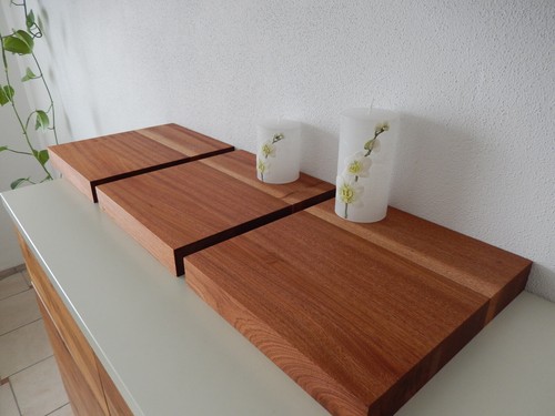 Wandboard mahagoni massiv - 3x,
