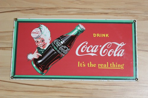 Coca cola emaileschild 1990 - coca,