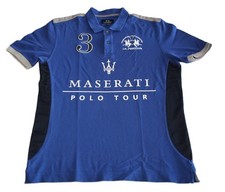 LA MARTINA "Maserati" Polo Tour Poloshirt Polohemd Blau kurzarm Gr. S
