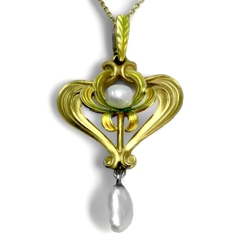 Jugendstil gold email - gold,