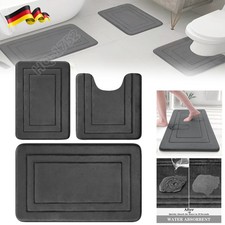 3Teilig Badgarnitur Badezimmer Matte Set Dusch Bade Matte Vorleger Teppich DE