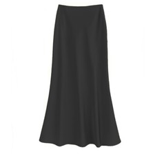 Damen Satin Rock Länge Rock A