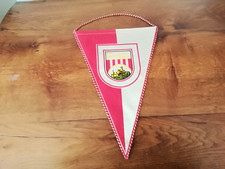 Vintage Wimpel BSG Fahrzeugelektrik Eisenach Satin rot weiß Wartburg 32 cm