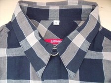 SIGNUM LEINENHEMD Hemd S Schwarz Grau Beige Kariert Sehr gut #EH315