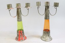 Paar Orient Kerzenleuchter Glas mit Metallmontur (GV342)