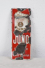 Altes Emailschild JUNO Zigaretten (26x10cm) Reklameschild 30er Jahre