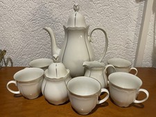 Bavaria Schumann Arzberg Porzellan Teeservice, Goldrand, 8-teilig