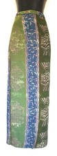Wickelrock, Sarong, Pareo grün/blau Viskose 120x100cm, Batik Handarbeit aus Bali