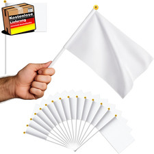 Weiße Mini-Flagge, 50 Stück