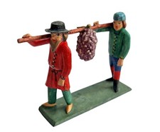 Grulicher Krippenfigur, 2 Gabenbringer mit Trauben,  7 cm (# 17514)