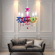 Kronleuchter Hängeleuchte Lampe Lüster Kristalldekor 5-flammig E14 Pendelleuchte