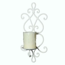Wandkerzenhalter Eisen weiß