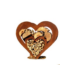 Kaminholzregal Doppel Herz