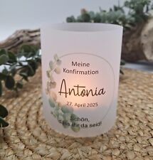 Windlichthülle * Kreis * Konfirmation * Kommunion * Windlicht * personalisiert *