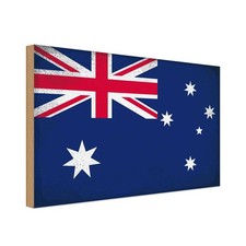 Holzschild 30x40 cm Australien Australia Flagge Fahne Wappen Deko Geschenk Holz 