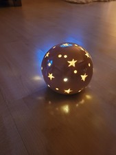 Dekoration Kugel Leuchtend Rosa Keramik 13cm Durchmesser Ohne Batterien 