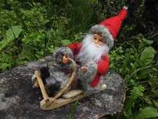 Nikolaus auf Schlitten Deko Figur ca 14x12 cm