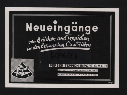 Berlin werbung 1937 perser - berlin,,
