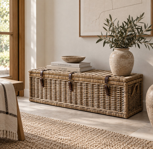 Rattan aufbewahrungstruhe 110 - aufbewahrungstruhe,
