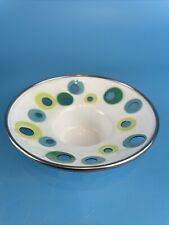 IKEA Space Age Emaille Teelichthalter Kerzenhalter, weiß/hellblau/grün Vintage