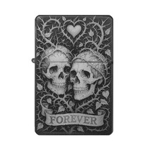 Skull "Forever" Feuerzeug Totekopf Motiv + eigener Gravurtext personalisierbar