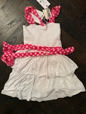 Monnalisa weißes Kleid pink