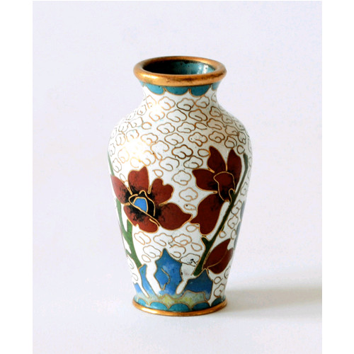 Vase cloisonné metall rame - vase,