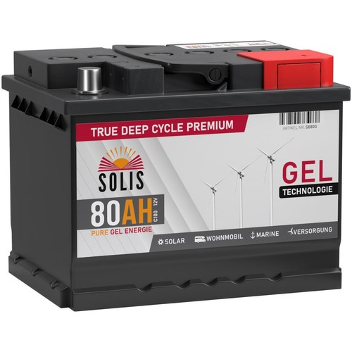 Solis gel batterie 80ah 12v - gel,