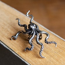 I13 Ohrring einzelner Ohrclip Octopus Krake Stil B Sterling Silber 925 