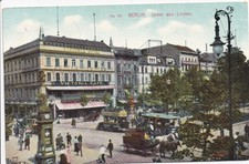 AK Berlin Unter den Linden Pferd kutsche Cafe Victoria Kleinformat 1909