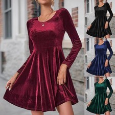 Damen Elegant Samt Abendkleid