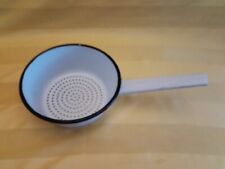 Sieb Seiher Durchschlag weiß  Email Emaille alt  DDR