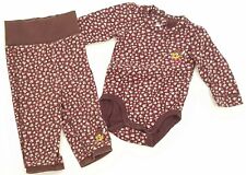 H&M Disney 2tlg.Mädchen Kombi Hose Langarm-Body Gr.62 Bambi braun geblümt