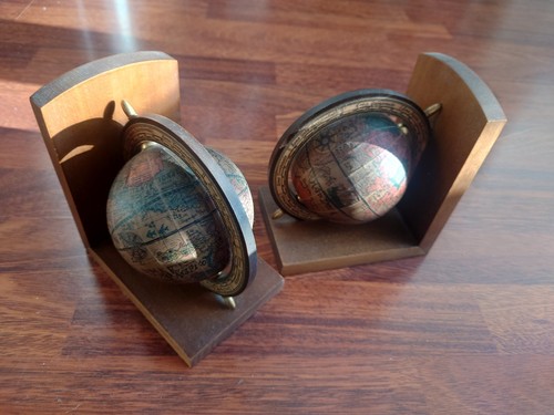Vintage globus buchstützen - vintage,