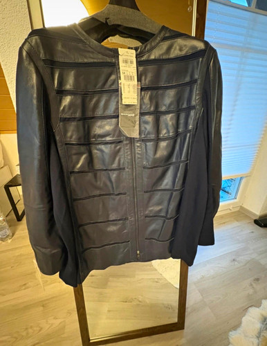 Samoon damen lederjacke blau - samoon,