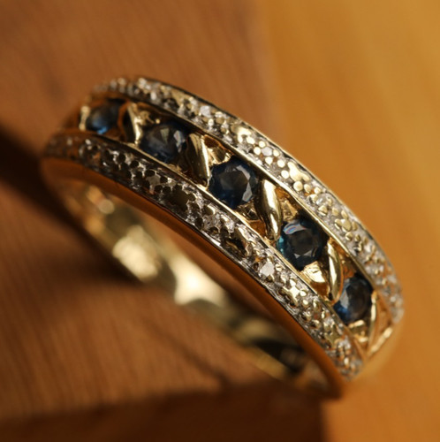 9ct gelbgold bandring mit - bandring,
