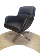 Drehsessel Loungesessel Schwarz Drehstuhl Kippfunktion stabiles Kunstleder