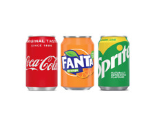 Coca Cola, Fanta Orange, Sprite Lemon-Lime je 24x0,33l Dosen (72 Dosen gesamt)