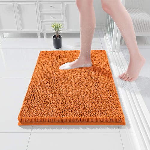 Badematte chenille orangerot - chenille,