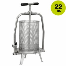 Obstpresse Spindelpresse Weinpresse aus Edelstahl Fischer V22: 22 Liter manuelle
