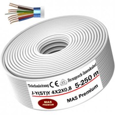 5-250m J-Y(ST) Y 4X2X0,8 Telefonkabel Klingel- Telefon- Fernmeldeleitung