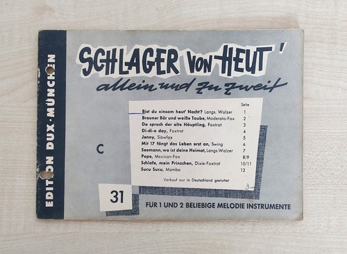 Notenheft schlager von - schlager, heut'