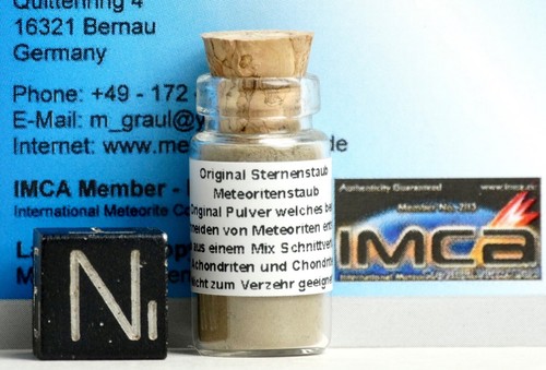 Meteoriten staub zertifikat - meteoriten, +