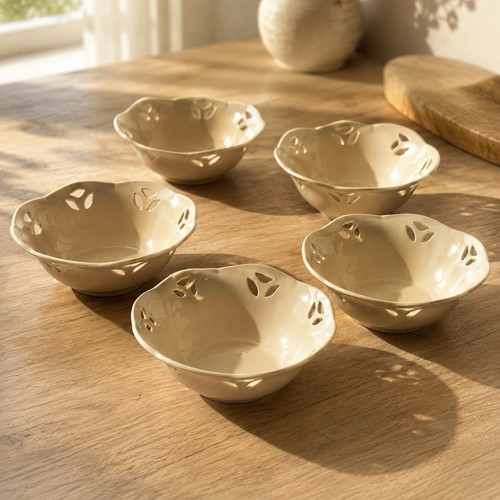 Keramik tafelservice beige - keramik,