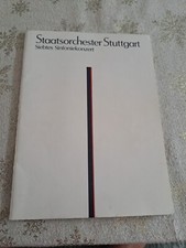Staatsorchester Stuttgart Siebtes Sinfoniekonzert Broschüre Prospekt 1987