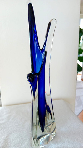 Hohe schwere glas vase - glas,