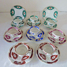 8 x Sammeltassen-Gedeck PMP Plaue, DDR - Design - je 3-tlg